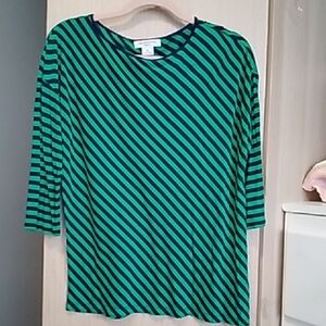 Liz Clairborne Striped Top Sz L